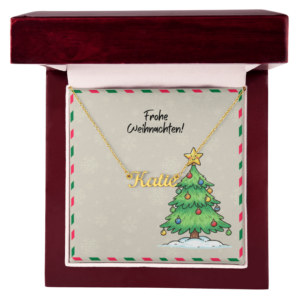 Stainless steel custom necklace with holiday decor