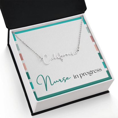 Signature Name Necklace – Nurse in Progress Edition