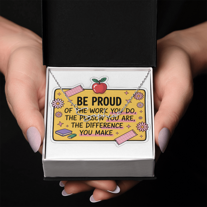 “Be Proud of the Work You Do” – Signature Name Necklace with Message Card ✨