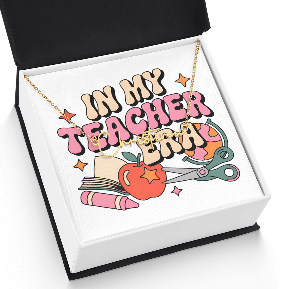 “In My Teacher Era” – Custom Name Necklace ✨