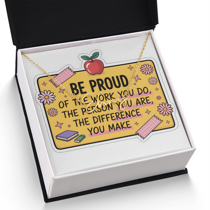 “Be Proud of the Work You Do” – Signature Name Necklace with Message Card ✨