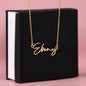 Elegant necklace in luxury LED mahogany gift box