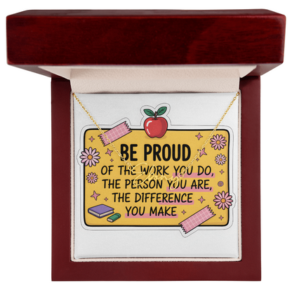 “Be Proud of the Work You Do” – Signature Name Necklace with Message Card ✨