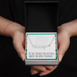 Personalized teacher appreciation necklace with message card