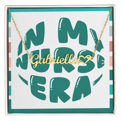 In My Nurse Era – Personalized Heart Name Necklace