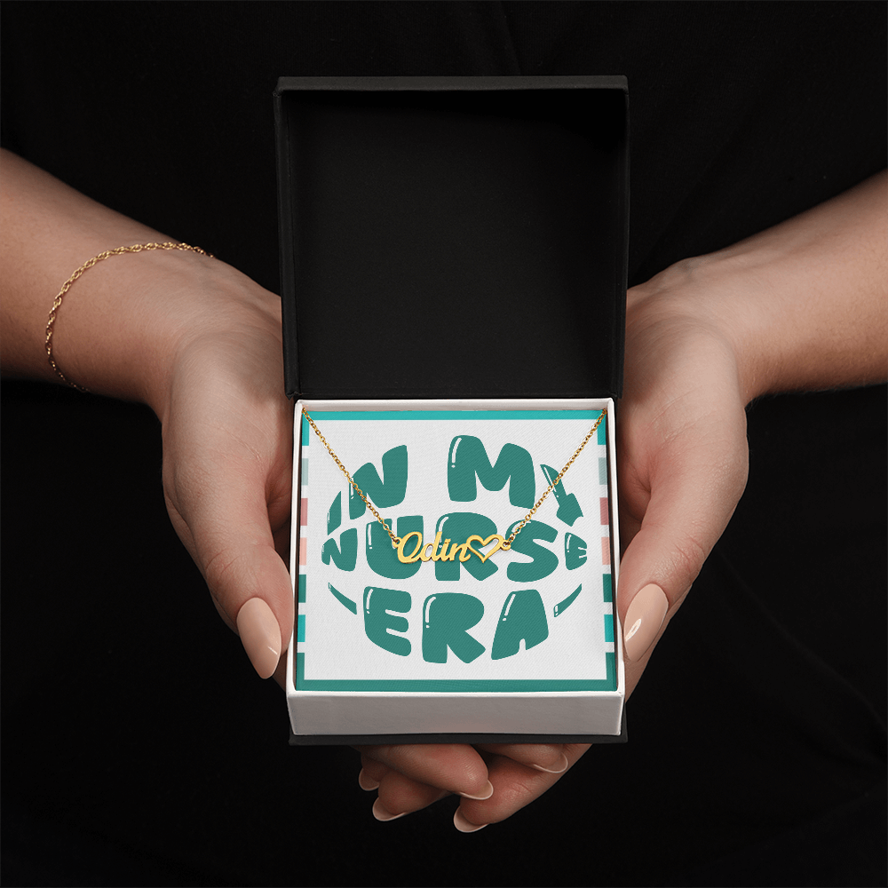 In My Nurse Era – Personalized Heart Name Necklace