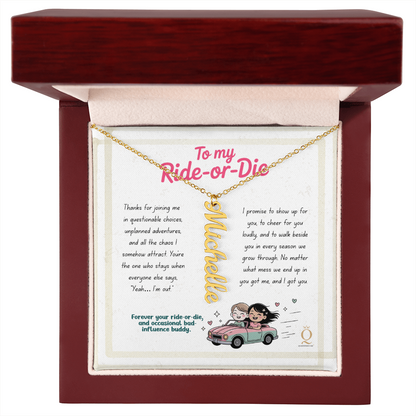 Personalized pendant for ride-or-die friend