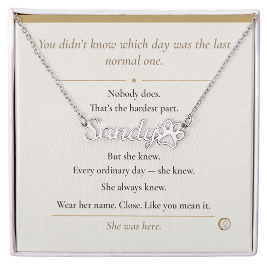 personalized pet memorial necklace with paw print charm