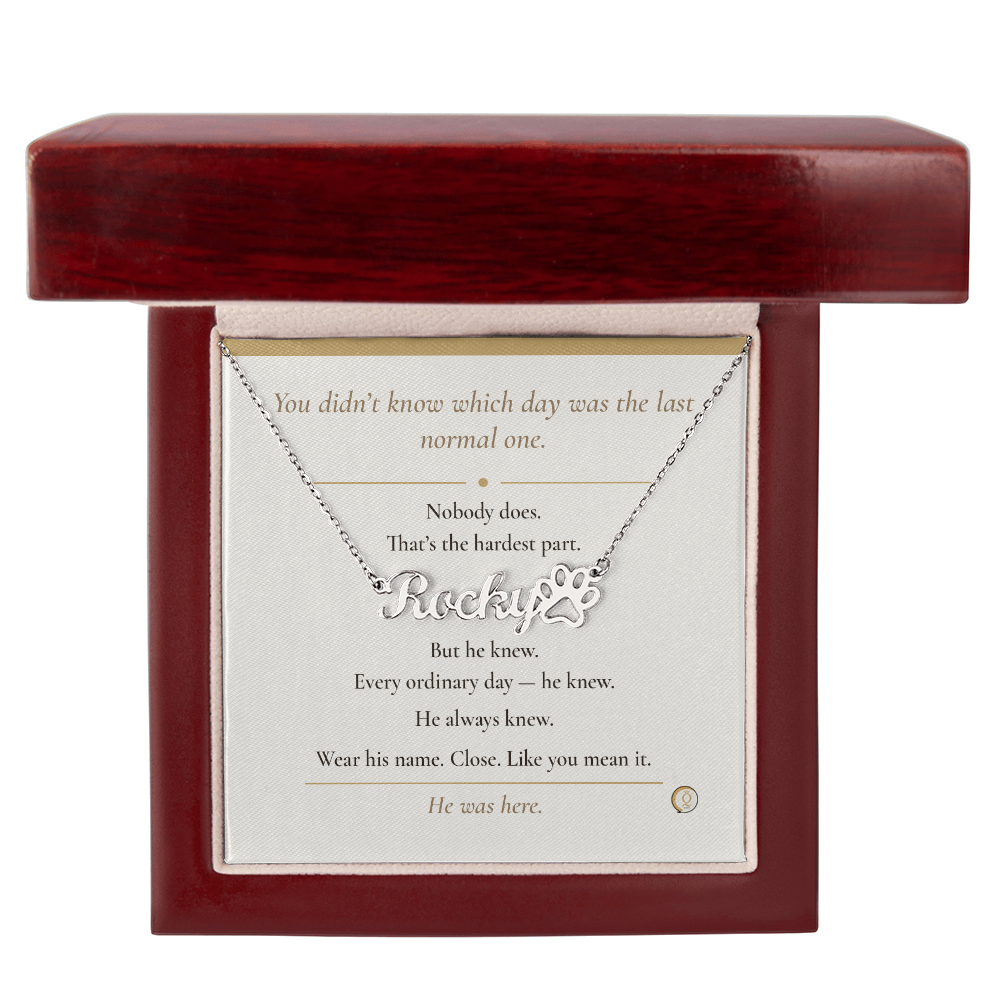 personalized dog memorial necklace with paw print charm