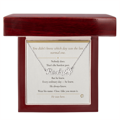 personalized dog memorial necklace with paw print charm