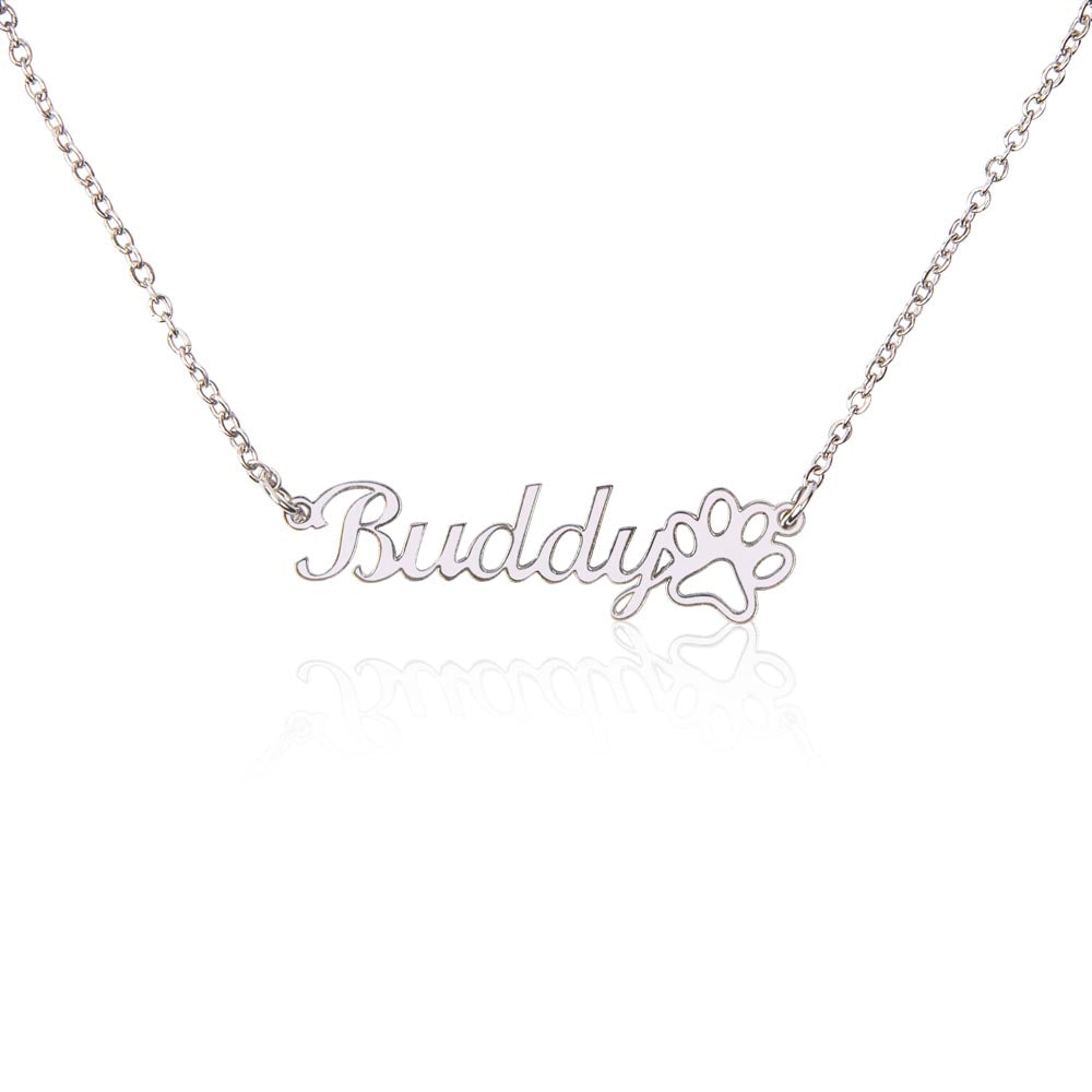 Personalized Paw Print Name Necklace — Honor Your Best Friend Forever