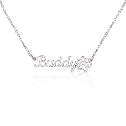 Personalized Paw Print Name Necklace — Honor Your Best Friend Forever