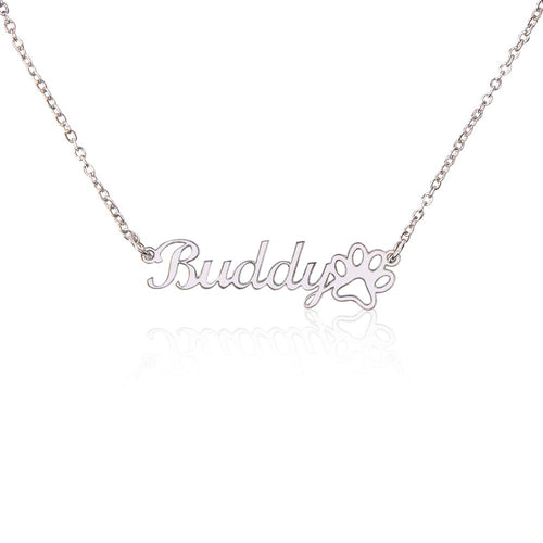 Personalized Paw Print Name Necklace — Honor Your Best Friend Forever