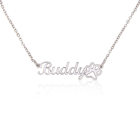 Personalized Paw Print Name Necklace — Honor Your Best Friend Forever
