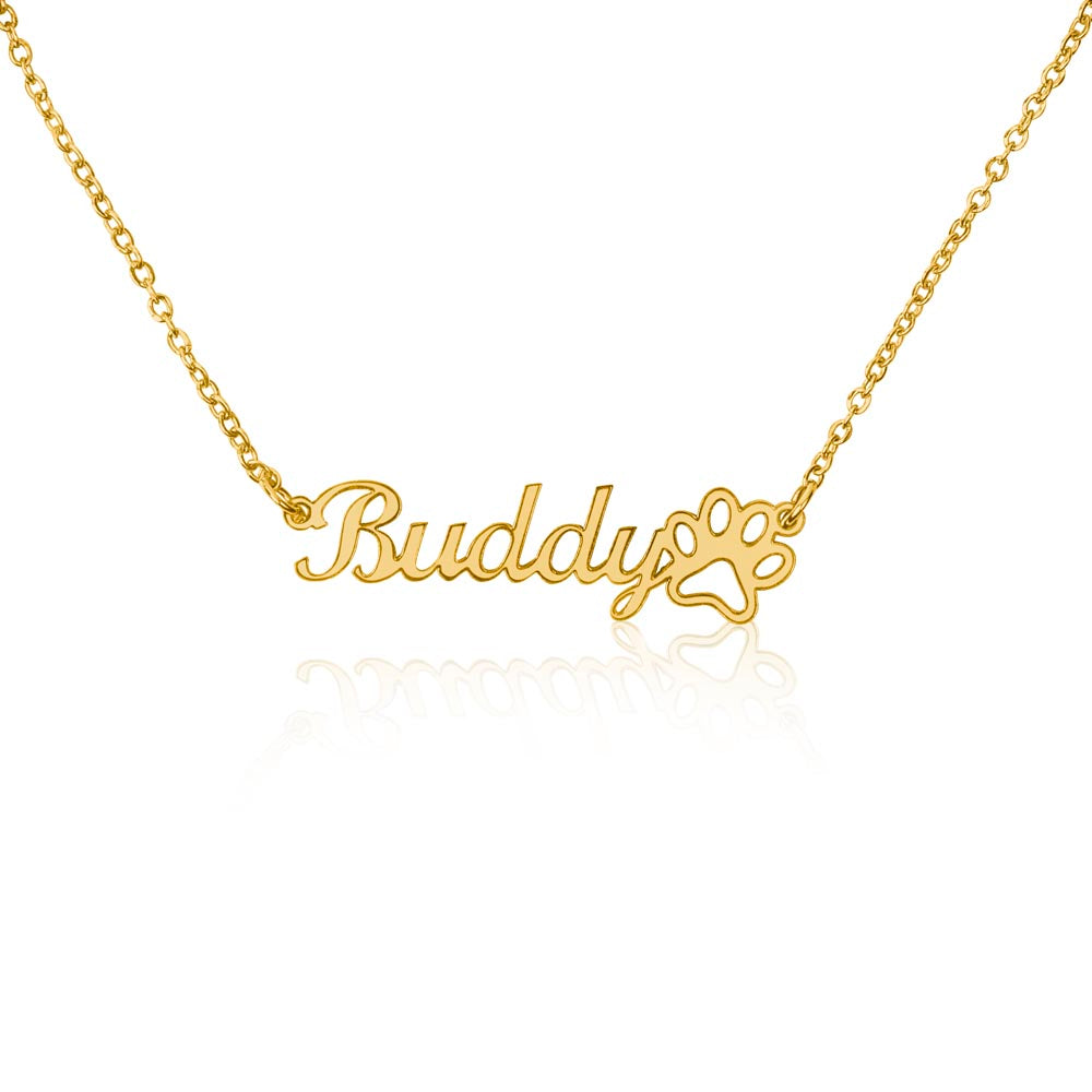 Personalized Paw Print Name Necklace — Honor Your Best Friend Forever