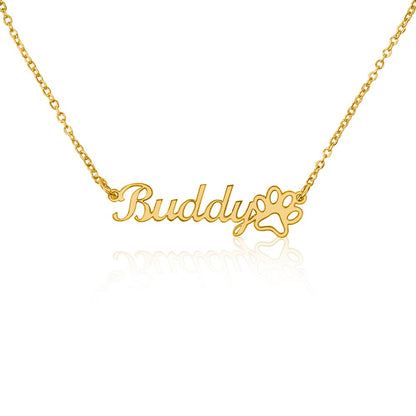 Personalized Paw Print Name Necklace — Honor Your Best Friend Forever