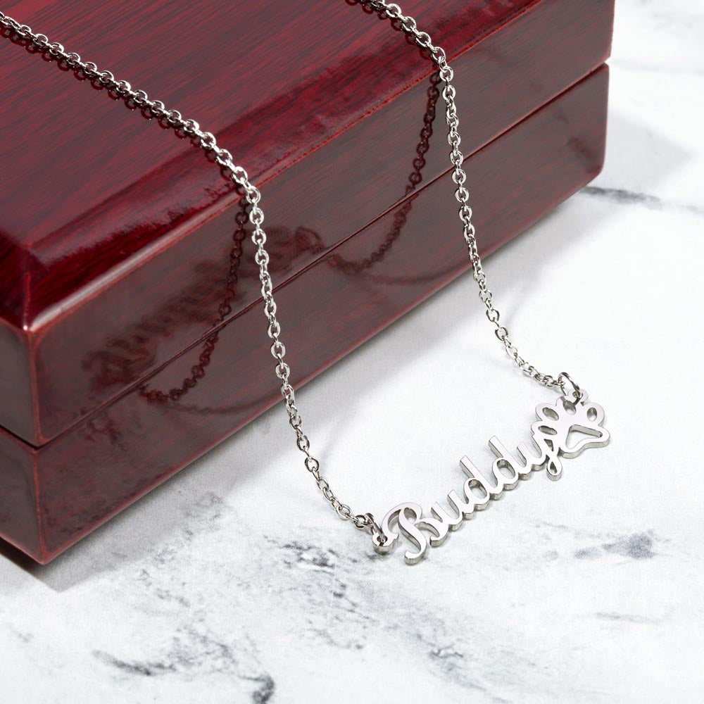 Personalized Paw Print Name Necklace — Honor Your Best Friend Forever