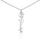 Custom flower name jewelry displayed on soft-touch box