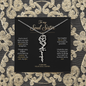 Script name necklace shown with adjustable chain