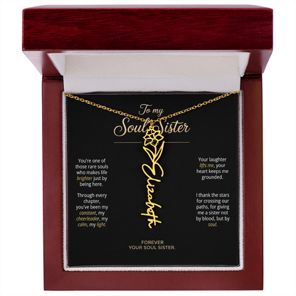 Soul Sister gift necklace with personalized pendant