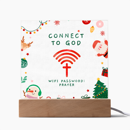 Connect to God – “WiFi Password: PRAYER” Christmas Faith Acrylic Plaque
