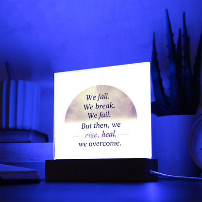 Light-up acrylic plaque for anniversaries and special moments