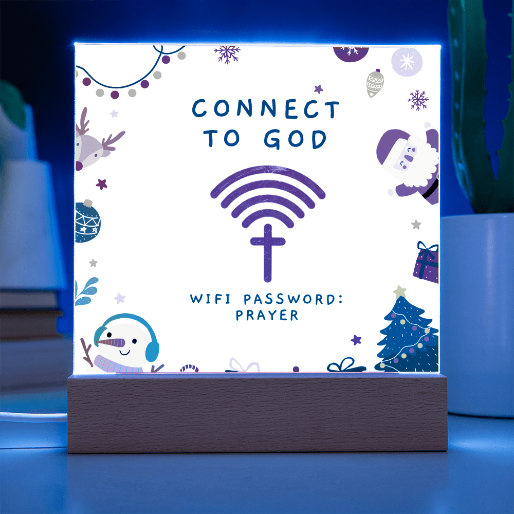 Connect to God – “WiFi Password: PRAYER” Christmas Faith Acrylic Plaque