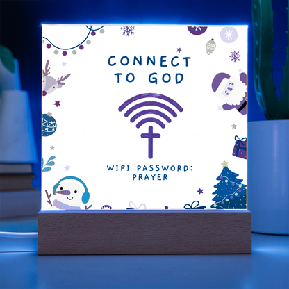 Connect to God – “WiFi Password: PRAYER” Christmas Faith Acrylic Plaque