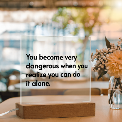 Close-up of printed acrylic surface showing vivid quote and color detail