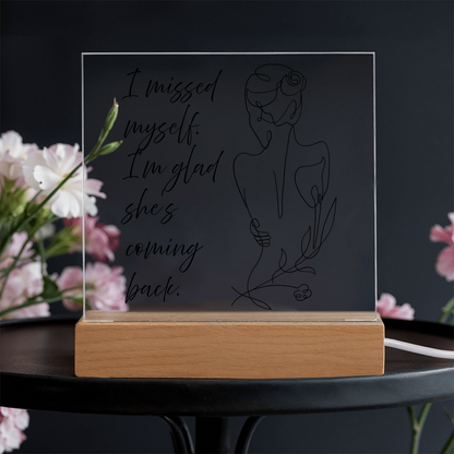 Motivational LED light frame gift for someone finding themselves again