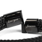 Vegan leather men’s bracelet with stainless steel accents