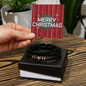Black braided vegan leather bracelet with engraved message
