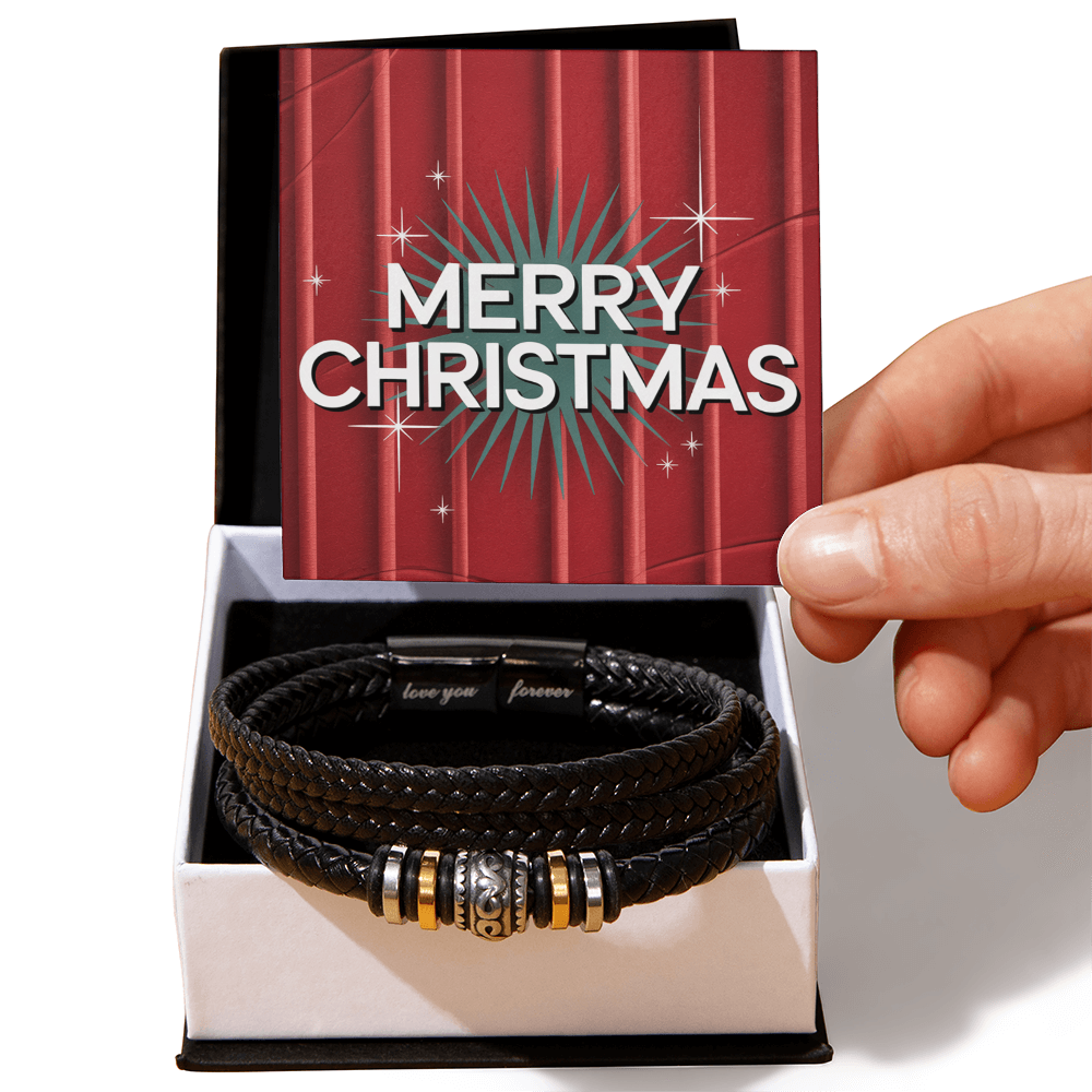 Merry Christmas Love You Forever Bracelet | Holiday Gift for Him