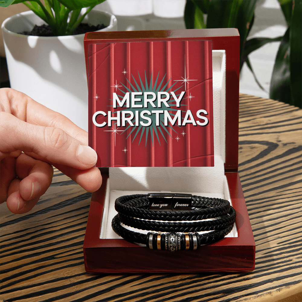 Merry Christmas Love You Forever Bracelet | Holiday Gift for Him