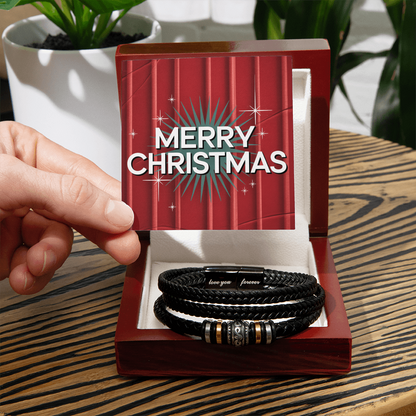 Merry Christmas Love You Forever Bracelet | Holiday Gift for Him