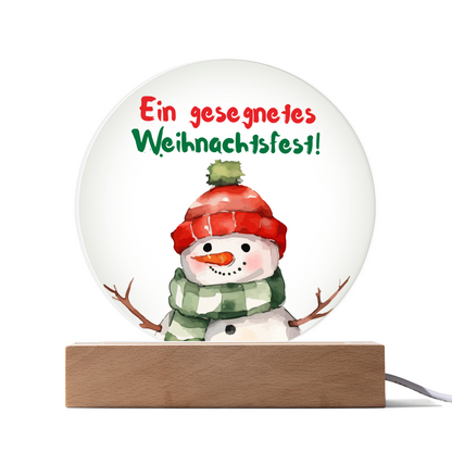 Ein gesegnetes Weihnachtsfest!: Acrylic Circle Plaque – Elegant German Holiday Gift
