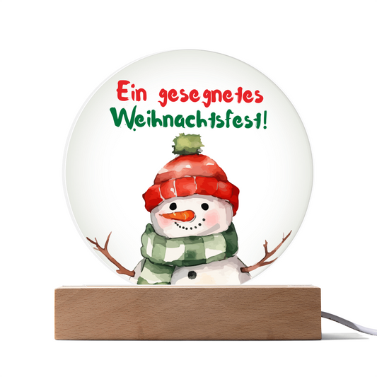 Ein gesegnetes Weihnachtsfest!: Acrylic Circle Plaque – Elegant German Holiday Gift