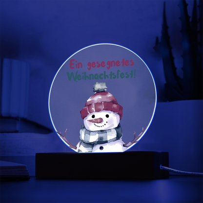 Ein gesegnetes Weihnachtsfest!: Acrylic Circle Plaque – Elegant German Holiday Gift