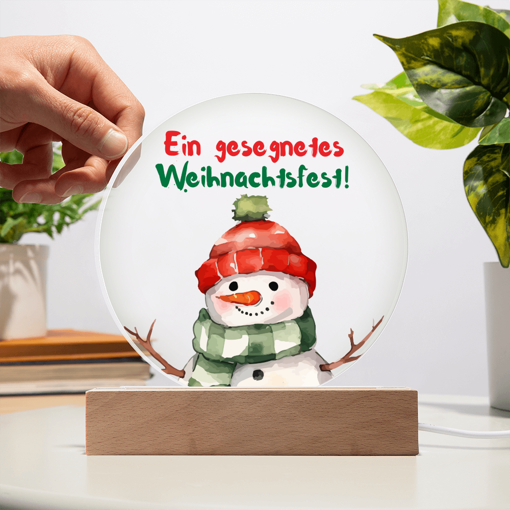 Ein gesegnetes Weihnachtsfest!: Acrylic Circle Plaque – Elegant German Holiday Gift