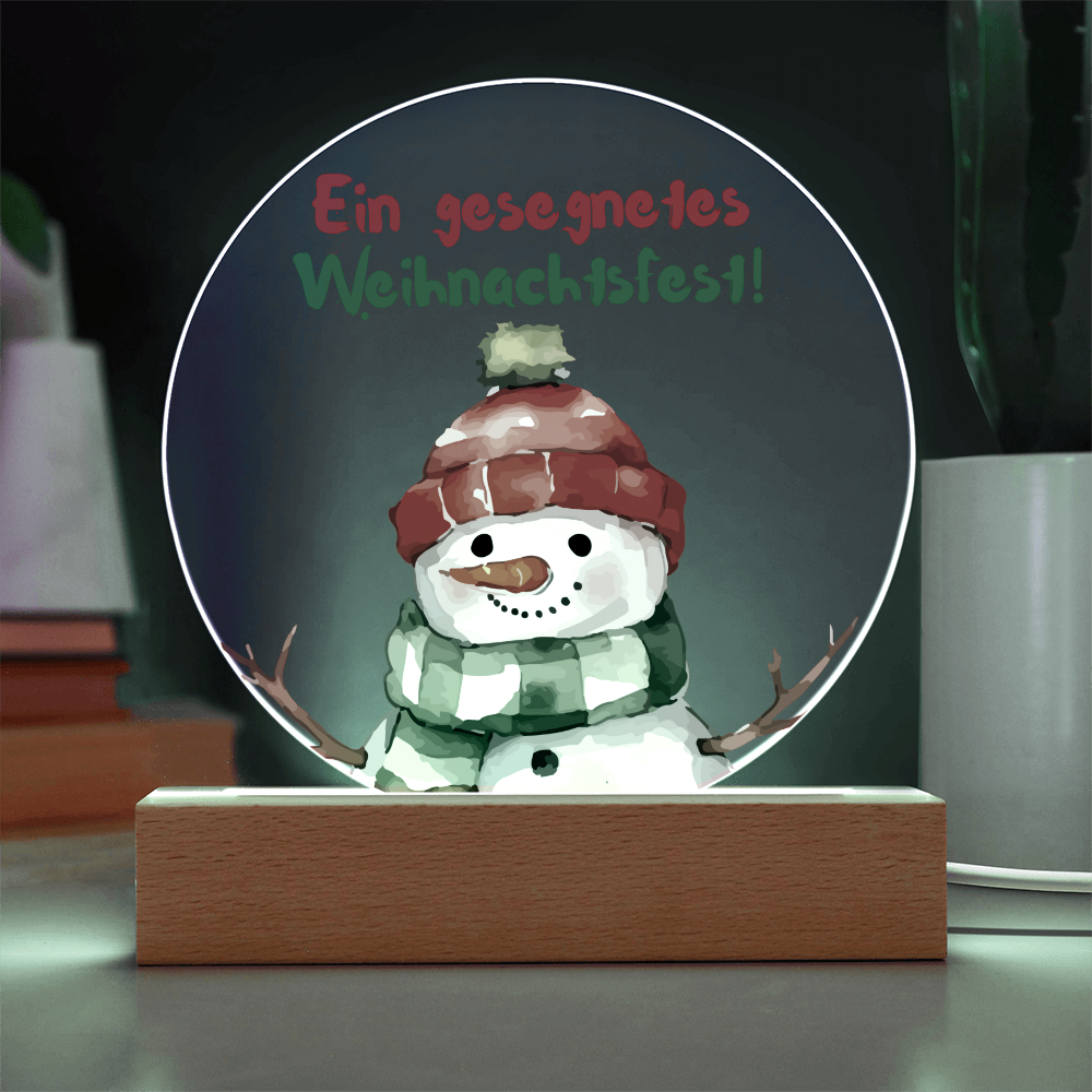 Ein gesegnetes Weihnachtsfest!: Acrylic Circle Plaque – Elegant German Holiday Gift