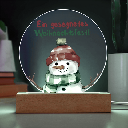 Ein gesegnetes Weihnachtsfest!: Acrylic Circle Plaque – Elegant German Holiday Gift