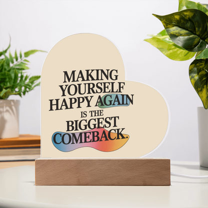 “Making Yourself Happy Again” Heart Plaque – A Beautiful Symbol of Strength & Renewal