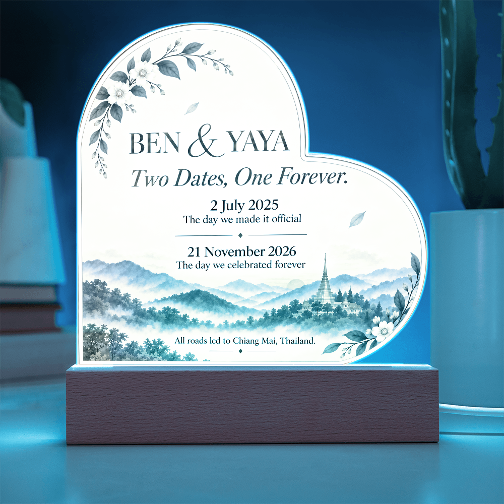 Two Dates, One Forever Personalized Wedding Plaque | Custom Civil & Ceremony Date Keepsake