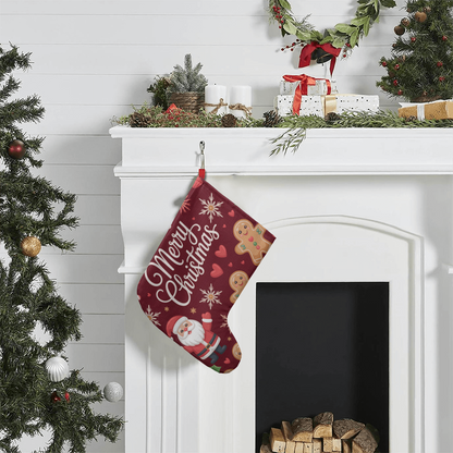 Merry Christmas Santa & Gingerbread Giant Holiday Stocking