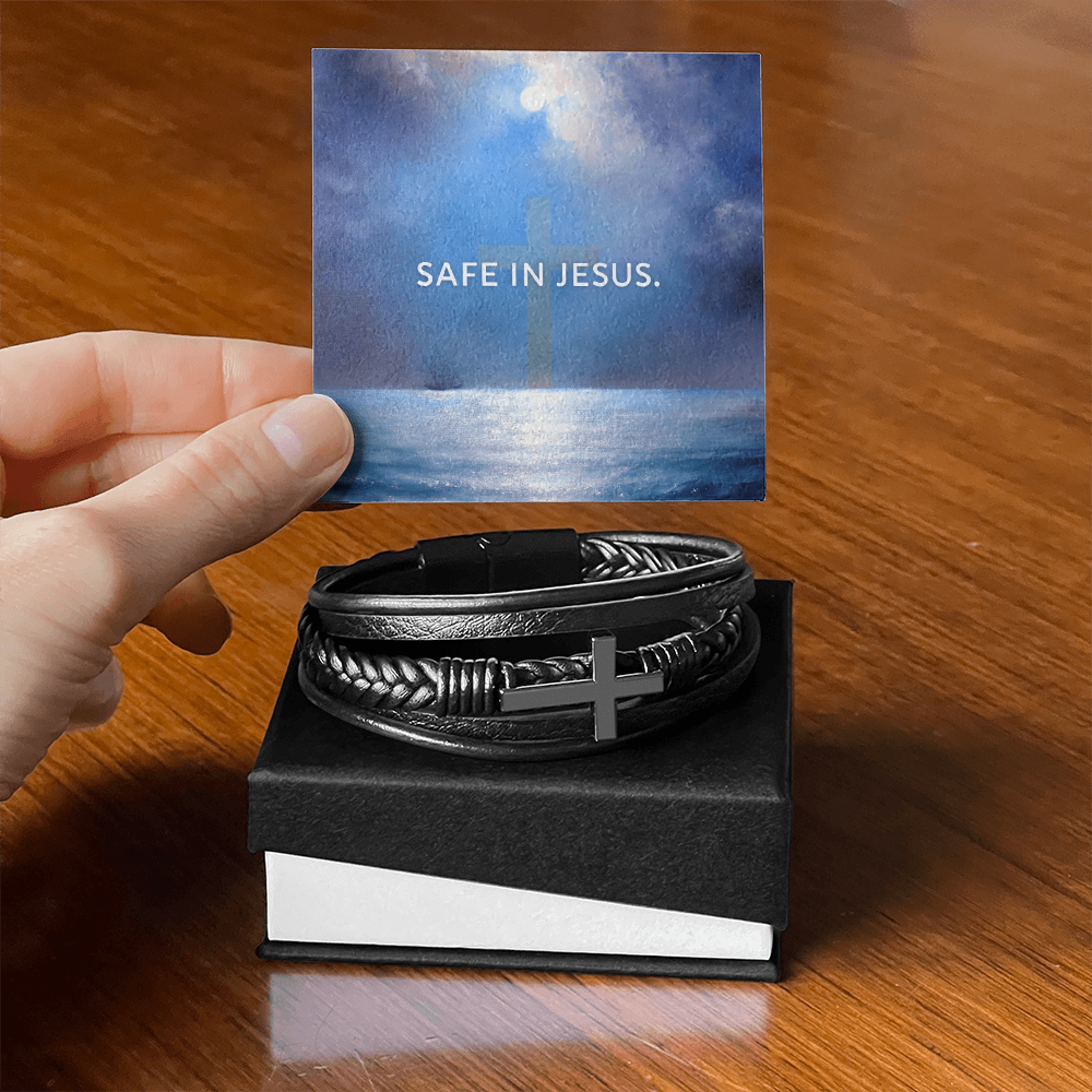 Safe in Jesus: Men's Cross Bracelet – A Gift of Reassurance & Faith