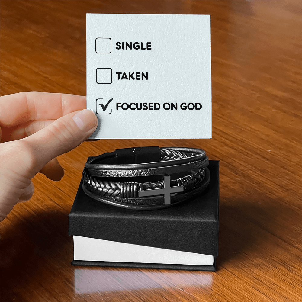 “Focused on God” Men's Cross Bracelet