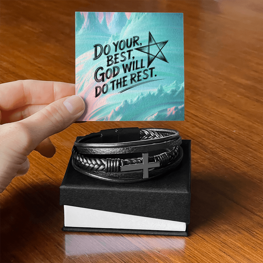 Faith-inspired men’s bracelet symbolizing strength and perseverance