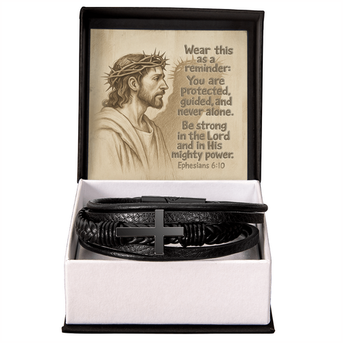 Faith & Strength Cross Bracelet – “You Are Never Alone” (Ephesians 6:10)