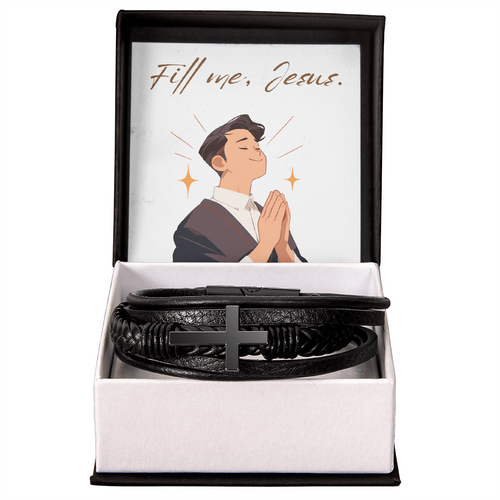 Men's Cross Bracelet – “Fill Me, Jesus” | Christian Men's Jewelry, Faith & Spiritual Strength Bracelet