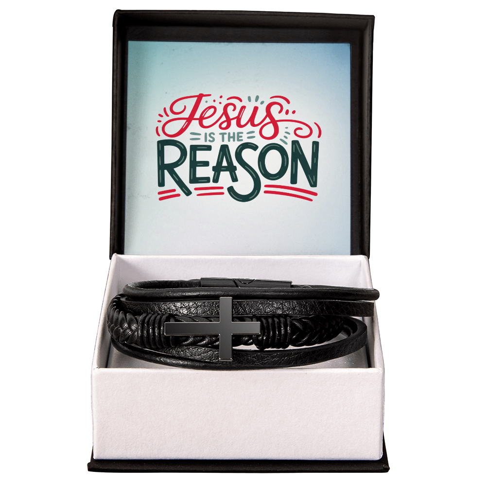 Jesus Is the Reason Cross Bracelet – Faith-Inspired Christmas Gift